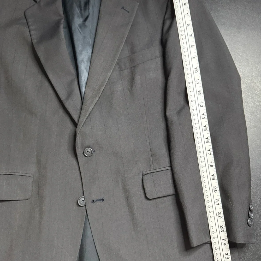 Vintage USA Christian Brooks‎ Men's 44L 36W Wool Pinstripe Two-Piece Suit